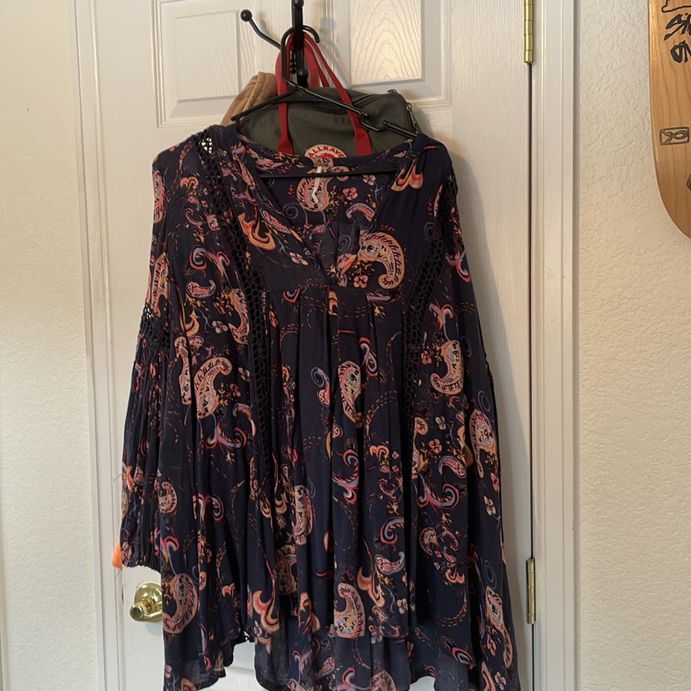 Free People paisley print shirt/dress - Picture 3 of 3
